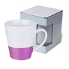 Tazza Latte 300 ml con una striscia glitter viola con la scatola Sublimazione Termostampa + KAR3