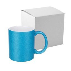 Tazza 330 ml con glitter blu con la scatola Sublimazione Termostampa