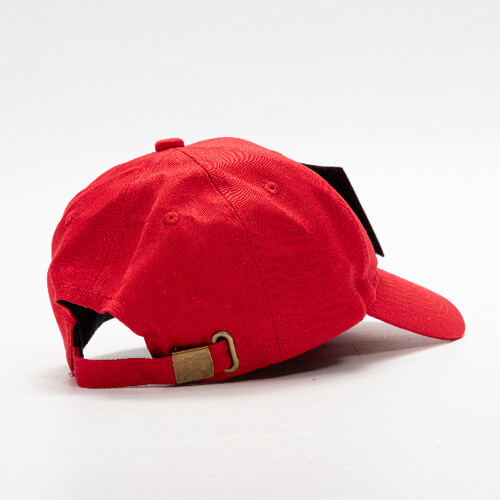 Cappello da baseball in cotone con patch rettangolare in velcro per la sublimazione - rosso