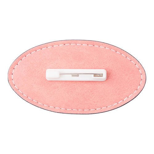 Targhetta ovale in pelle 8,2 x 4,4 cm per sublimazione - rosa