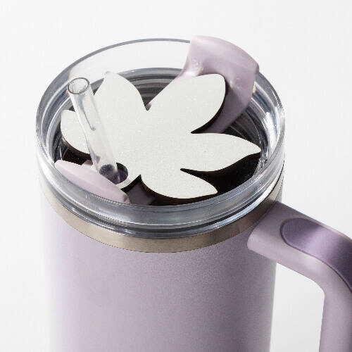 Targhetta con nome in fibra di legno con glitter per tazza da 1200 ml per sublimazione - foglia