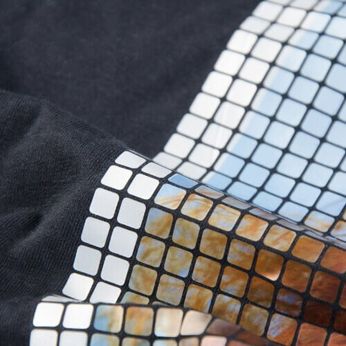 Foglio metallico - paillettes quadrate 24 x 100 cm