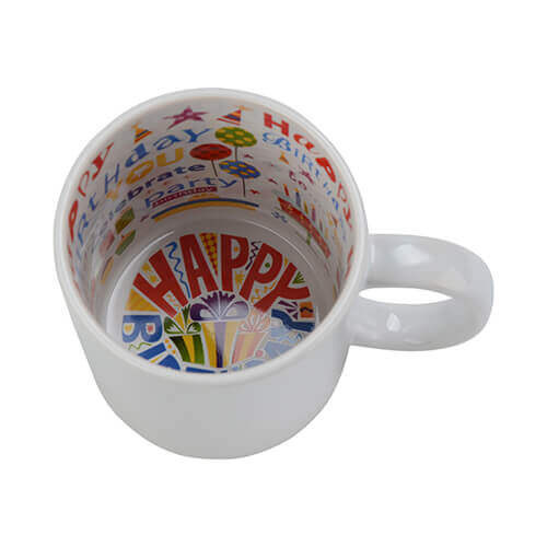 Tazza 330 ml con l’interno Happy Birthday Sublimazione Termostampa