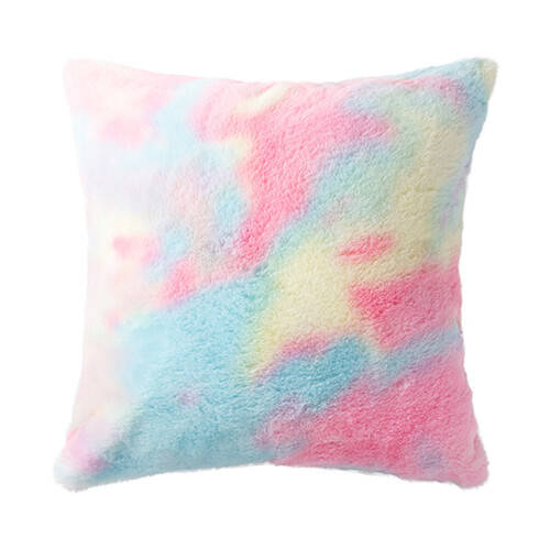 Federa colorata 40 x 40 cm in pile a pelo lungo e microfibra per sublimazione