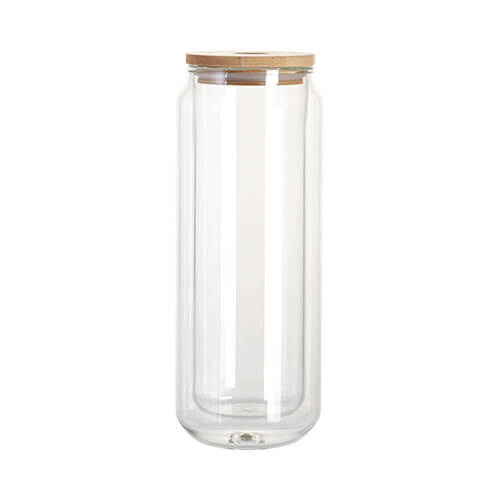 Mug in vetro da 450 ml con doppia parete per sublimazione
