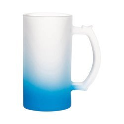 Tazza da 470 ml in vetro smerigliato per sublimazione - sfumatura blu
