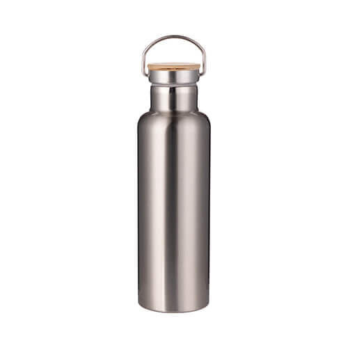 Thermos in acciaio inossidabile 750 ml con tappo avvitabile in bambù da sublimare - acciao