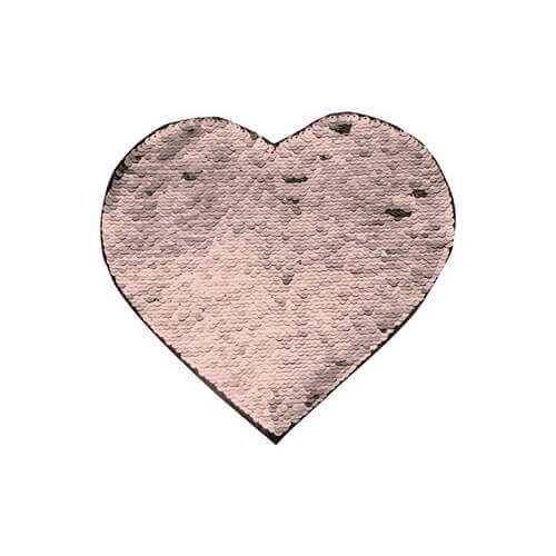 Patch paillettes cuore bicolore da sublimare - colore "champagne" 22 x 19,5 cm