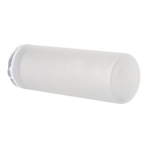 Tazza glassata da 750 ml con coperchio in plastica e cannuccia per sublimazione