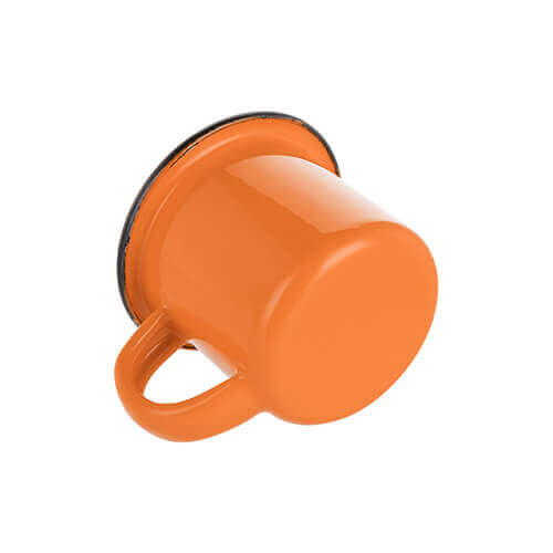 Tazza smaltato 100 ml con bordo nero Sublimazione Termostampa - arancione