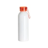 Bottiglia sportiva in alluminio bianco da 750 ml con tappo rosso e striscia sublimatica