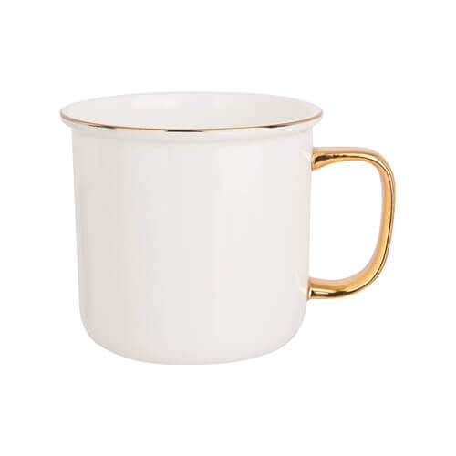 Tazza 280 ml con bordo e manico dorato Sublimazione Termostampa