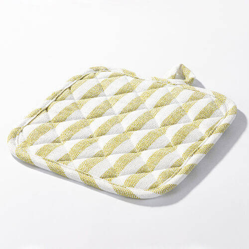 Tappetino da cucina 20 x 20 cm crema con strisce verde chiaro per sublimazione