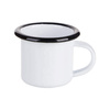 Tazza smaltato 100 ml con bordo nero Sublimazione Termostampa - bianco