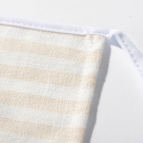 Grembiule per sublimazione in tela - crema con strisce giallo