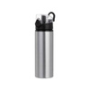 Borraccia in metallo da 750 ml - argento con chiusura nera - da sublimare