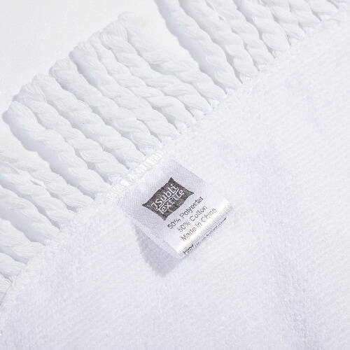 Asciugamano in microfibra 152 x 76 cm con frange per sublimazione - bianco