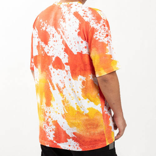 T-shirt Cotton-Like Bleached Leopard Dreams Orange per sublimazione