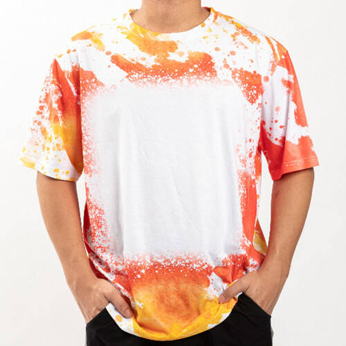 T-shirt Cotton-Like Bleached Leopard Dreams Orange per sublimazione