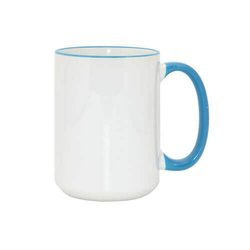 Tazza MAX 450 ml con il manico celeste Sublimazione Termostampa