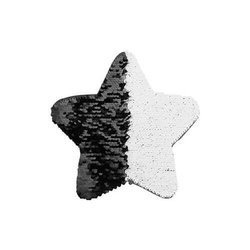 Patch paillettes stella bicolore da sublimare - nero 18 x 18