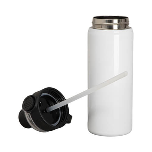 Bottiglia in acciaio inox da 720 ml con coperchio nero per sublimazione