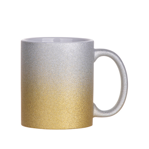 Set di 6 tazze in ceramica da 330 ml stampabili con glitter - rosa