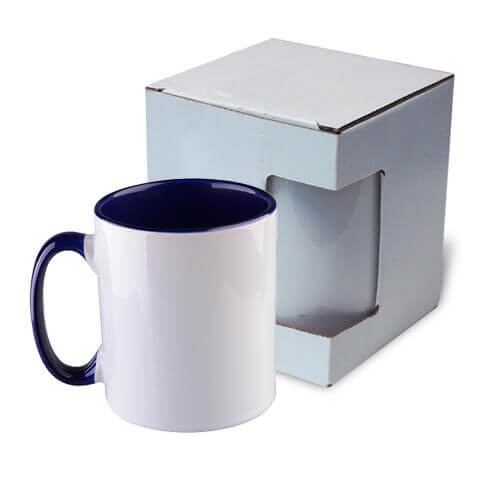 Tazza 300 ml FUNNY blu scuro con la scatola Sublimazione Termostampa