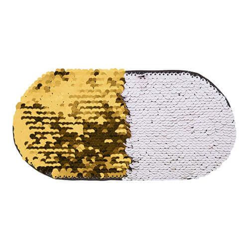 Patch paillettes bicolore da sublimare - ovale oro