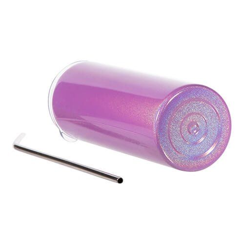 Tazza da 600 ml con cannuccia per sublimazione - Viola iridescente