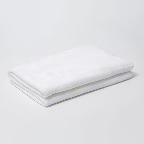 Coperta Minky con cuori per sublimazione - bianca