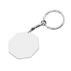 Portachiavi in Plastica Ottagonale Bianco Sublimazione Trasferimento termico