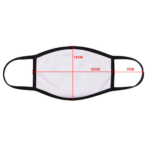 Maschera grande per viso per sublimazione con bordo nero
