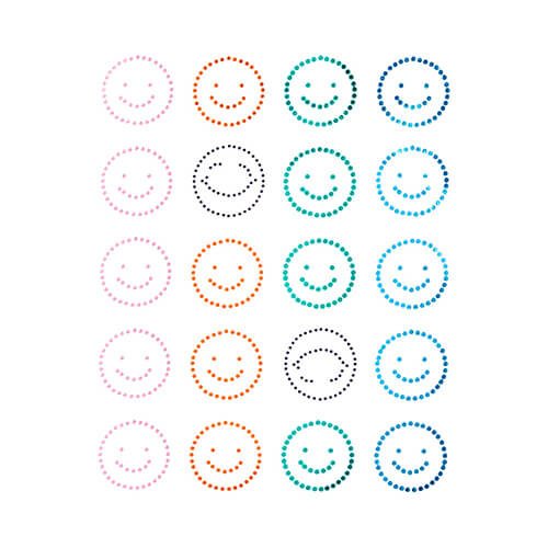 Foglio con zirconi per trasferimento termico - 20 sorrisi