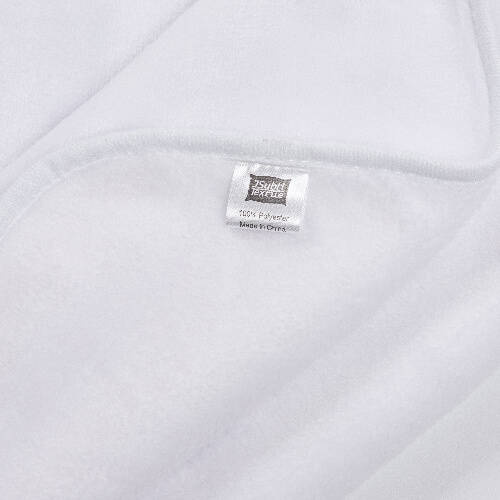 Coperta Minky con cappuccio 150 x 130 cm per sublimazione - bianca