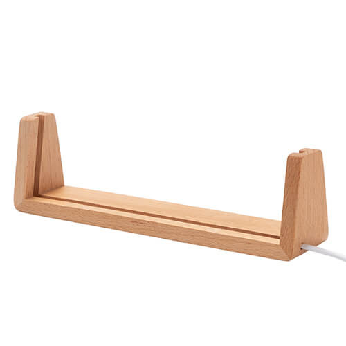 Base in legno a forma di U per lampada LED - 21,6 cm