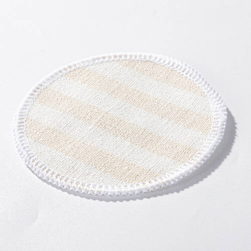 Sottobicchiere in tela Ø 10 cm panna con strisce giallo per sublimazione