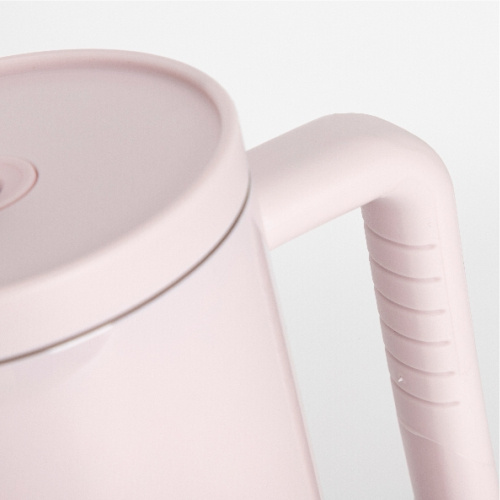 Tazza da viaggio in acciaio inox da 1200 ml con manico e cannuccia - rosa chiaro