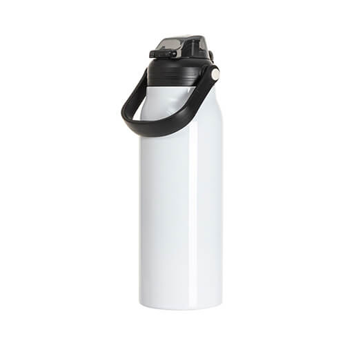Bottiglia da viaggio da 1700 ml in acciaio inox con manico - bianco