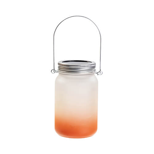 Lanterna da 450 ml con manico in metallo - sfumatura arancione