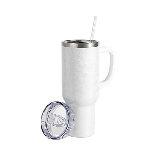 Tazza da viaggio 3D Puff Cloud da 1200 ml per sublimazione - bianco