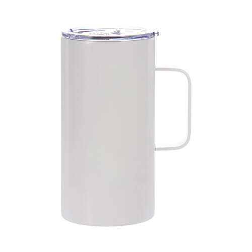 Tazza in acciaio inox da 600 ml per sublimazione - bianca
