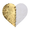 Paillettes bicolore per sublimazione e applicazione su tessuti - cuore d'oro 22 x 19,5 cm su sfondo bianco