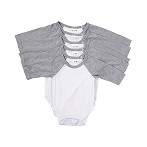 Body per bambini con maniche lunghe per la sublimazione - maniche grigio