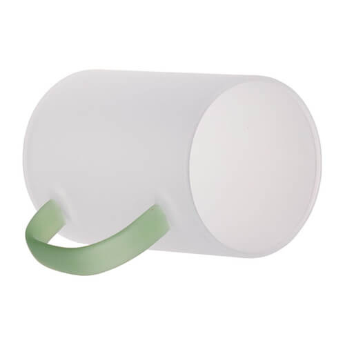 Vetro smerigliato da 360 ml con manico verde chiaro per sublimazione