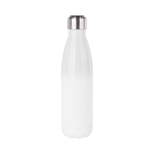 Flacone in acciaio inox da 500 ml con termometro a sublimazione - bianco