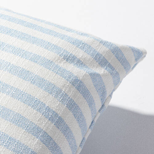 Federa in tela 40 x 40 cm per sublimazione - crema con strisce blu