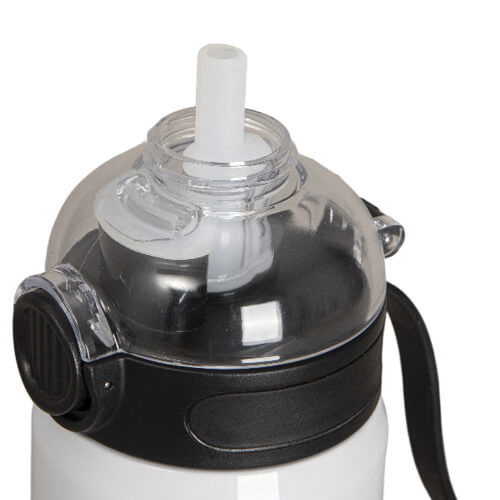 Bottiglia in acciaio inox da 720 ml con coperchio nero per sublimazione