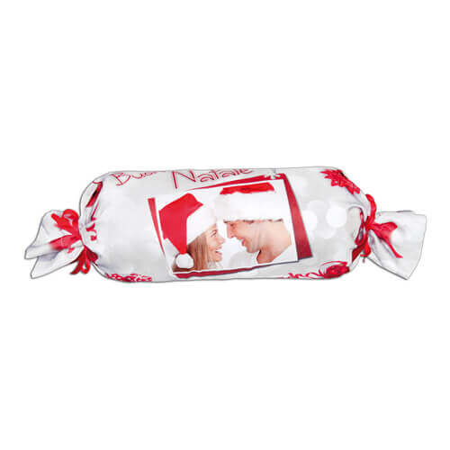 Federa in raso bicolore Ø 20 x 50 cm per sublimazione - Buon Natale