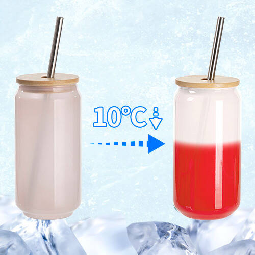 Vetro da 550 ml che cambia colore se esposto a sublimazione - Rosso